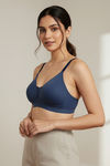 Zivame Beautiful Basics Padded Non Wired 3/4Th Coverage T-Shirt Bra - Sargasso Sea — thumbnail 3